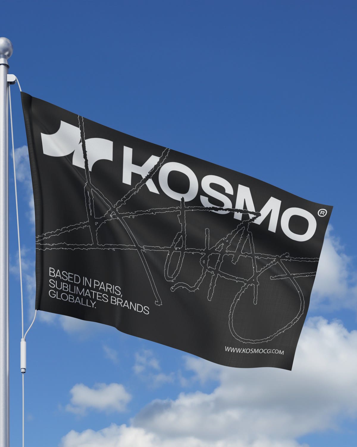 Een KOSMO®-vlag: gevestigd in Parijs, laat merken wereldwijd stralen
